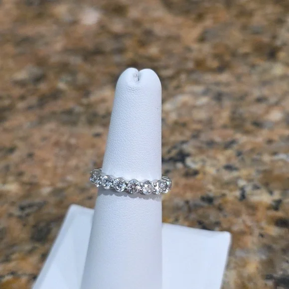 Platinum 2.88 CT Diamond Eternity Band - SZ 6 - Picture 2 of 14